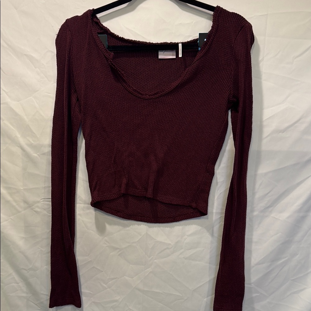 Urban Outfitters maroon Crop with Long Sleeves